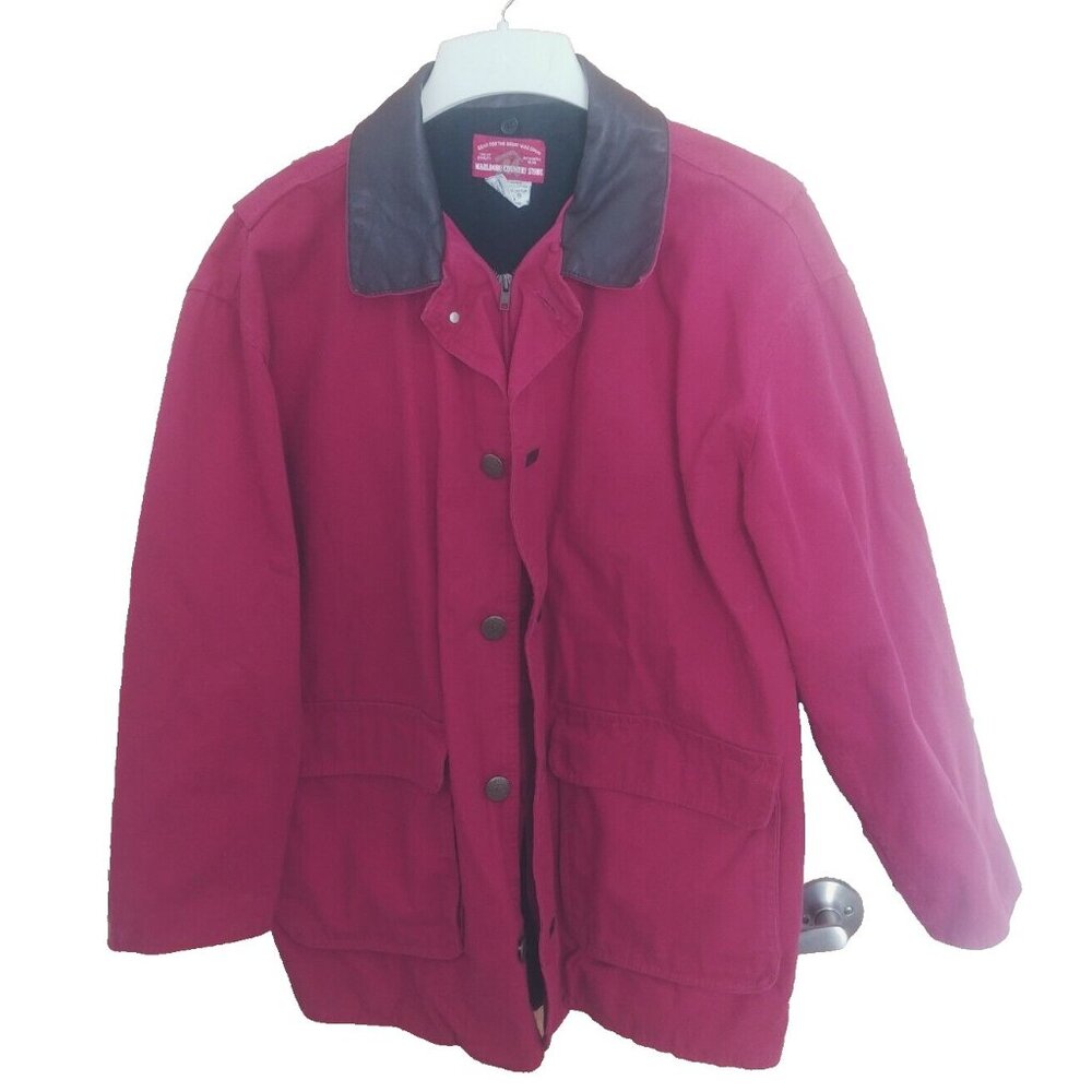 Marlboro Brick Red Size Small Chore Coat Front Pockets Hip Length Full Zip